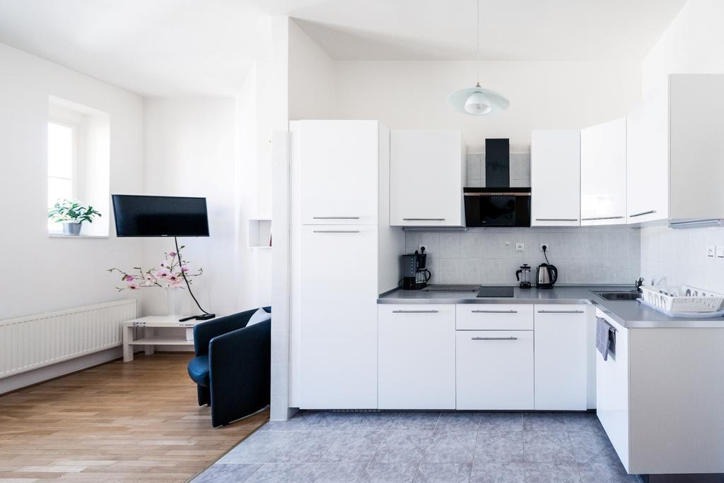 Modern Apartment Riegrovy Sady Prága Szoba fotó